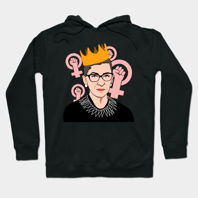 RBG - Ruth Bader Ginsburg Feminism Crown Hoodie by isstgeschichte